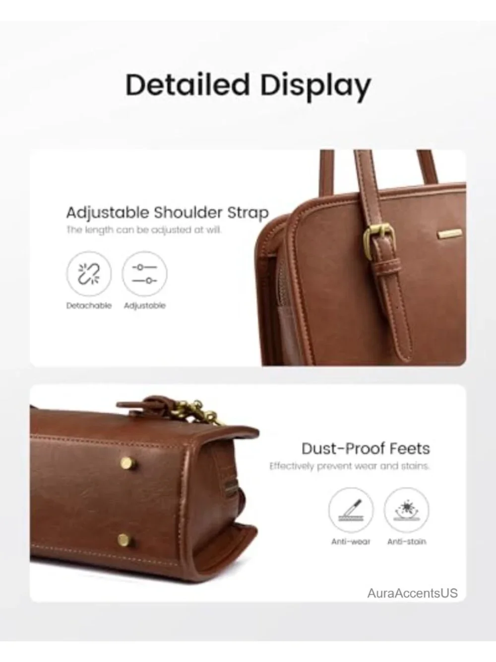 Vegan Leather Swing Zip Shoulder Bag Hobo Clutch Purse